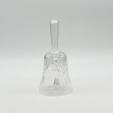 Vtg Lead Crystal Hand Bell w/Diamond & Fan Faceted Handle 24% Lead Glass 