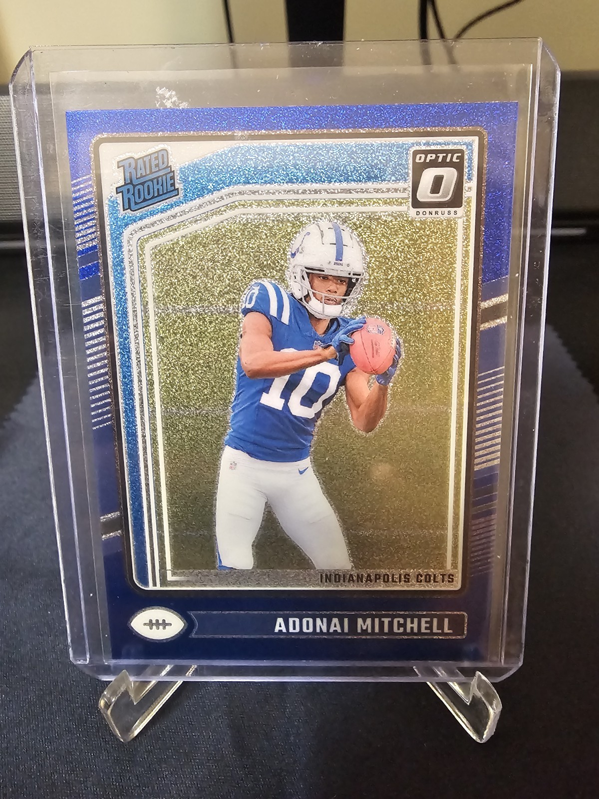 2024 Panini Donruss Optic Blue Glitter Adonai Mitchell #203 RC SP Colts,Jets