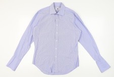 John Francomb Men's Classic Blue Pinstripe Dress Shirt