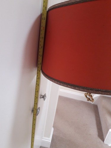 Vintage Bouilotte Style Brass Pendant Ceiling Light With 3 Arms And Red Shade - Picture 8 of 10