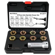 BILITOOLS 10-Piece Axle Spindle Thread Chaser Set Thread Rethreading Restorer...