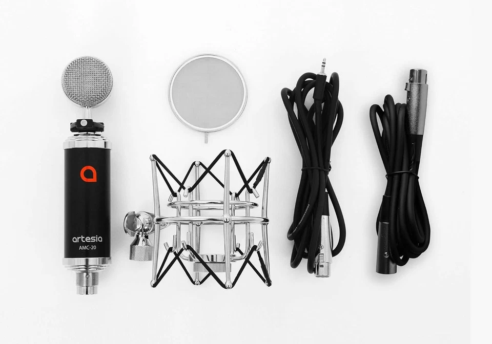 Versatile AMC-20 Large-Diaphragm Studio Microphone with Shock Mount & Pop Filter - Image 4 of 4