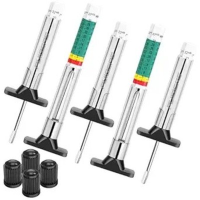 Professional 5PCS Tire Tread Depth Gauge Set with 1/32'' & 25mm Dual Size: 5PCS