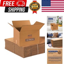 Moving Boxes Medium 18"L x 14"W x 12"H 10-Pack  Corrugated Cardboard Box for...