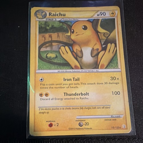 Heartgold & Soulsilver Raichu 10/123 Holo Rare Stage 1 90HP English 2010