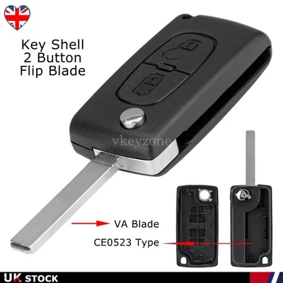 2 Button Remote Key Case Fob CE0523 VA2 For Citroen C2 C3 Picasso C4 C8 Dispatch