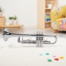 Bb Trumpet Beginner Kit - Yellow Brass Mouthpiece Nickel Plated Hardshell Case