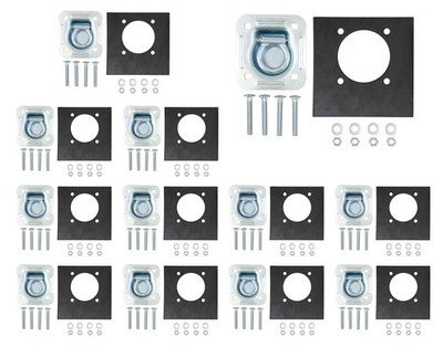12 Pack - Recessed Plate D-Ring, 6000 lbs Capacity, Tie-Down for Flatbed, Enc...