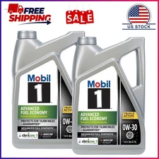 2 Pack, Mobil 1 Advanced Fuel Economy Full Synthetic Motor Oil 0W-30, 5 Quart