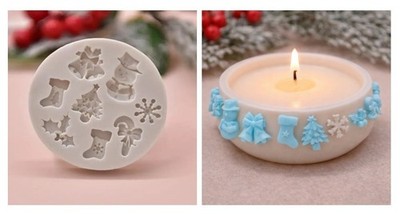 Christmas Silicone Mold Food-Safe Resin Chocolate Snowman Snowflake Stocking DIY