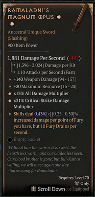 Diablo 4   Ramaladni's Magnum Opus   2GA Critical + All Damage | Season 14