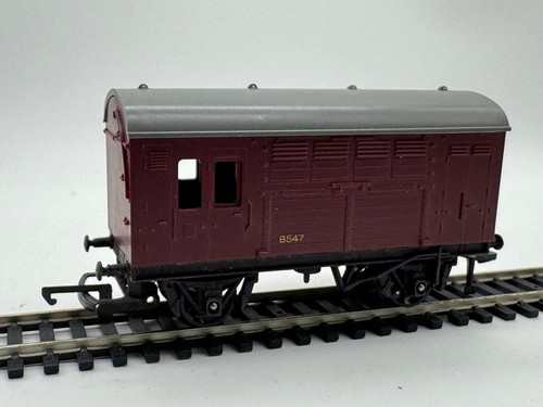 B3784 Maroon Horse Transport Wagon OO Gauge Play Worn Used Condition - Foto 2 di 2