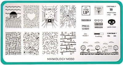 Maniology M050 Arcade Game Pacman Mario Nintendo Space Invaders Nail Stamp Plate