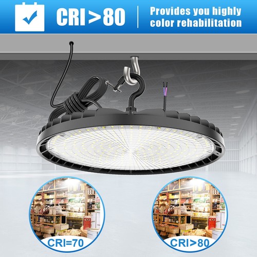6 Pack 150W UFO LED High Bay Light Shop Factory Warehouse Industrial Fixtures - Picture 8 of 11