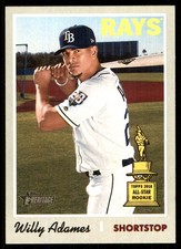 Willy Adames 2019 Topps Heritage #211 Rays MLB READ FREE SHIPPING AutographDen