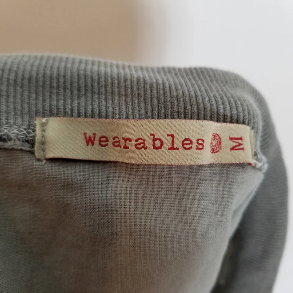 XCVI  Wearables Mini Skirt Womens Sz M Linen Blend Gray Raw Hem Drawstring Waist - Image 4 of 4