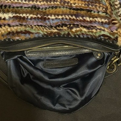 DVF Diane von Furstenberg Rainbow Mink Fur Stephanie Day Bag RARE