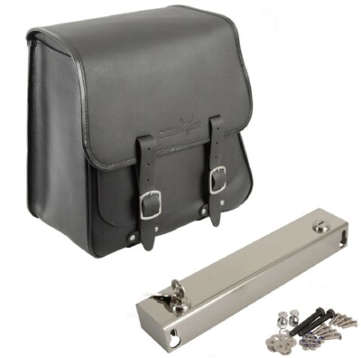 Satteltasche Packtasche + Halter passend für Harley Dyna Fat Bob FXDF 2008-2017