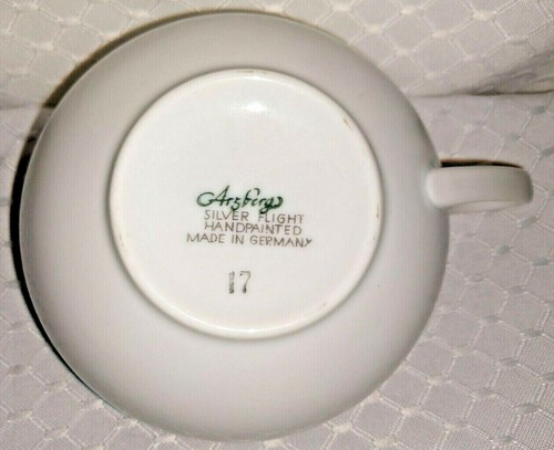 Arzberg Germany Silver Flight Cups White With Silver Doves - Picture 4 of 4