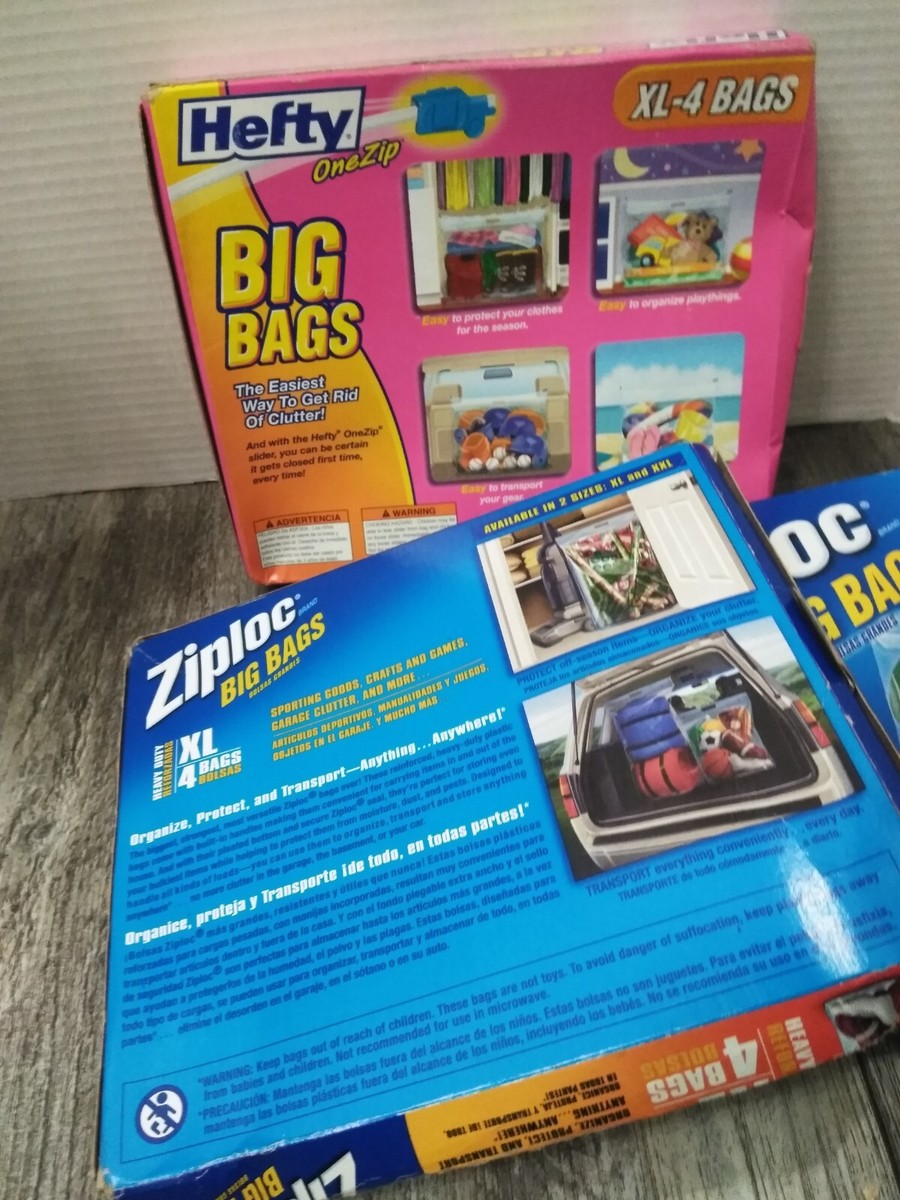 Biglin Energy 6体セット 100％本物 袋未開封 NOS Hefty Big Bags XL 11 Gallon 4 Pack 2.1 Ft x 1.7 & ZIPLOC BIG