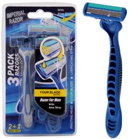 Imperial Men's 4-blade Razor With Aloe Strip 3-pack Case Pack 144-2266409 on sale Imperial Men's 4-blade Razor With Aloe Strip 3-pack Case Pack 144-2266409 on sale