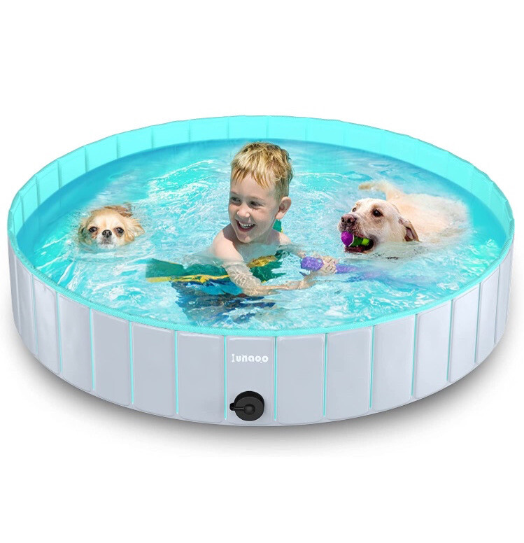 lunaoo Foldable Dog Pool Portable Kiddie Pool For Kids And Pets