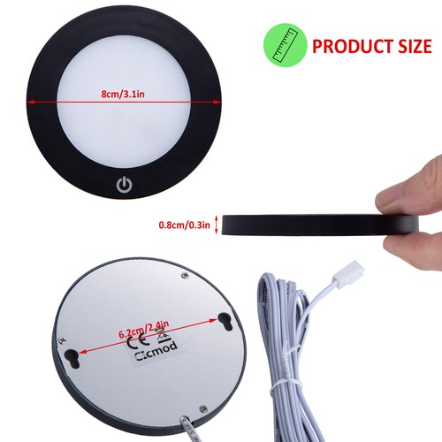 6x LED 12V Touch Innenraumleuchte Dach Deckenlampe Wohnmobil Wohnwagen Schwarz - Bild 8 von 12