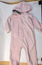 Carter's Girls Bear Fleece Hooded One Piece Coverall Jumpsuit Pink 24 Months