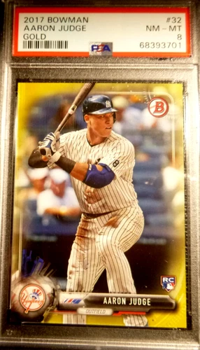 2017  Bowman   #32    AARON  JUDGE     PSA 8    1/50    RC     POP  2/ 9 HIGHER