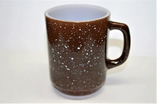 Vintage Anchor Hocking Dark Brown Speckled Oven Proof 301 Mug Cup