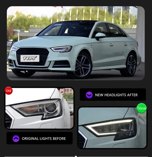 For Audi A3 S3 2017-2020 Upgrade LED Headlight OEM DRL Projector Head Lamps Pair - Picture 7 of 15