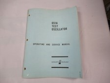 Hewlett Packard HP 651A Test Oscilator Operating & Service Manual Original