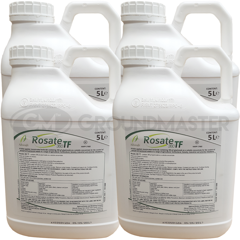 Rosate Rosate 360 TF 4 x 5 Litre Strong Glyphosate Professional Garden ...