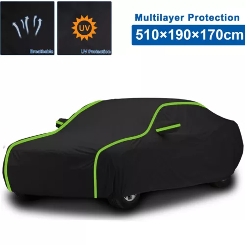 Waterproof Car Cover 6 Layer Heavy Duty Cotton Lined UV Protection - Size Large - Bild 13 von 17
