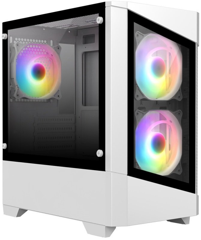 CiT Level Mini Tower Micro ATX Gaming PC Case White