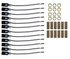 12 Pack Candelabra Bulb Sockets, E12 Lamp Holder Light Socket, 6" Wire, Hardware