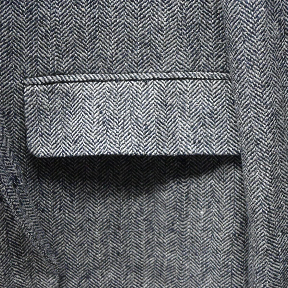 Винтажный Haggar 40R серый в елочку твидовый шелк 2 пуговицы блейзер куртка спортивное пальто - Изображение 3 из 4