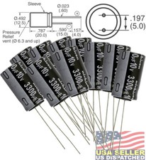 10 PCS 3300UF 3300mfd 10V Electrolytic Capacitor 105c USA FREE SHIPPING