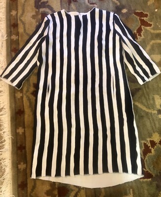Thom Browne Italy Made Navy White Striped Silk Dress Rare Sz 3 42” Bust