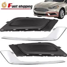 Fog Light Cover & Bezel Trim For 2017-2018 Ford Fusion Front Left & Right Side