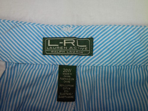 Lauren Ralph Lauren Seersucker Shorts Women Size 20W Preppy Nautical Coastal 11" - Picture 3 of 9