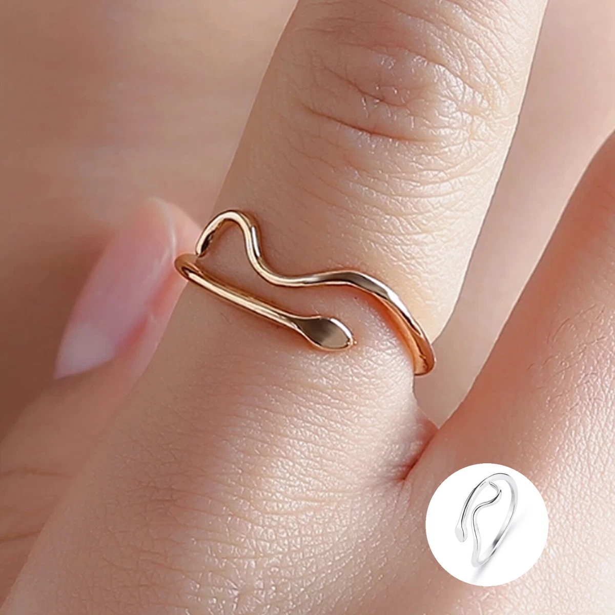 Simple Snake Ring Silver or Gold Plated Cleopatra Slytherin Gothic Harry Potter
