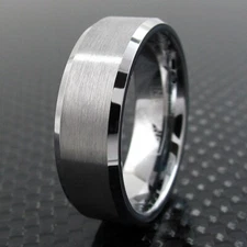 Tungsten Carbide Wedding Band Ring Brushed Silver Mens Jewelry Size 5-15 + Half
