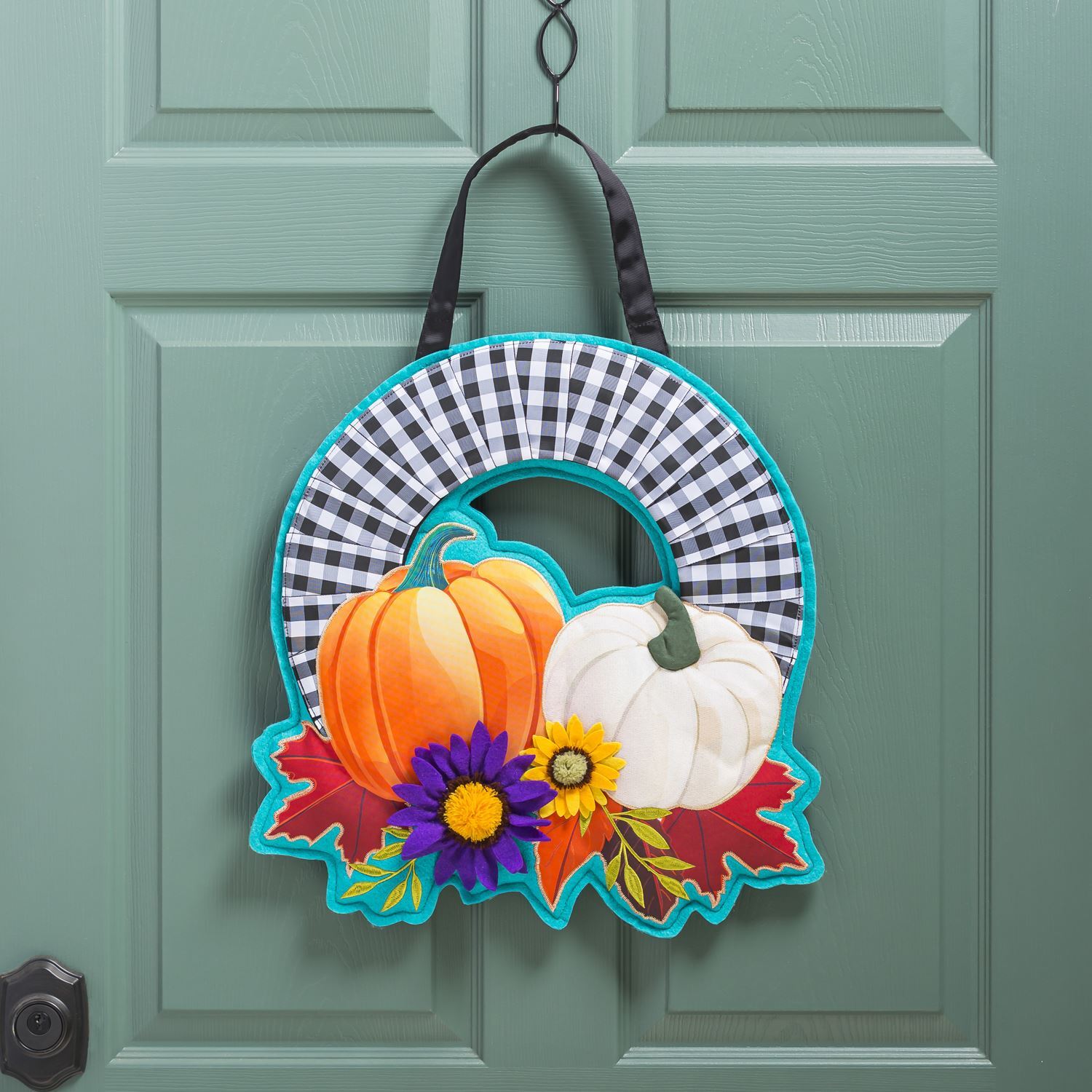 Evergreen,Door Decor,Buffalo Check Fall Wreath Door Decor eBay