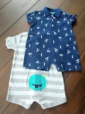 NEW Carter's One Piece Short Coverall Lot 2 Baby Boy Size 6 Months