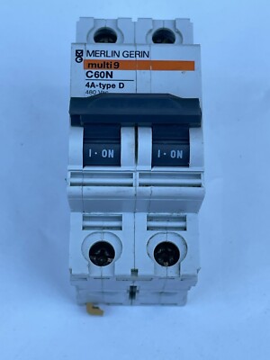 MERLIN GERIN Multi9 C60N 4A-TYPE-D Circuit Breaker 480VAC