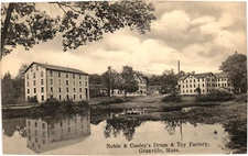 Noble & Cooley's Drum & Toy Factory, Granville, Mass. Vintage Unposted Postcard