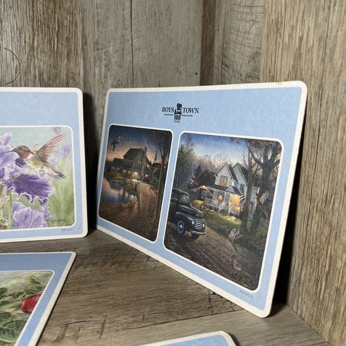 ⭐️ Vintage 8er Set ungeschnitten Jungen Stadt Untersetzer 8 Quadratisch Größe 3,5" x 3,5" - Bild 3 von 5
