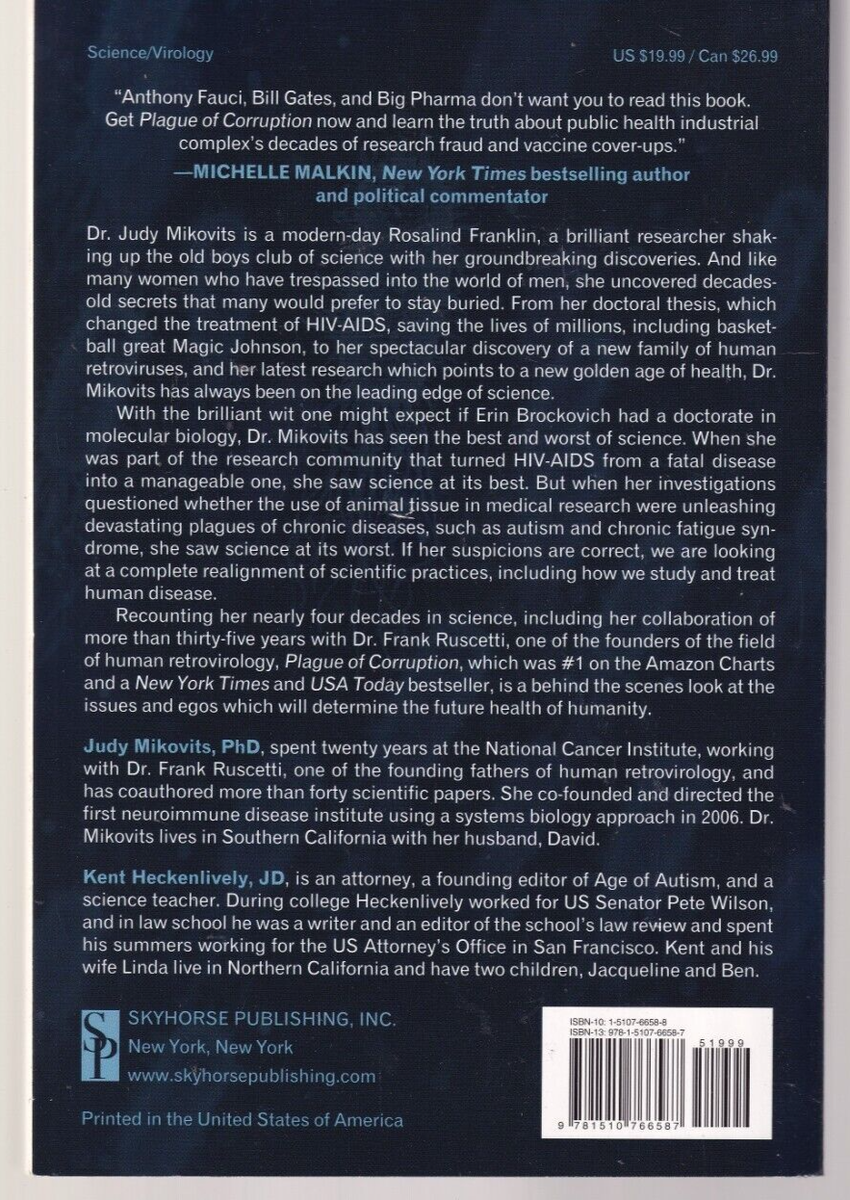 PLAGUE OF CORRUPTION: By JUDY MIKOVITS KENT HECKENLIVELY, JD (2021  TPB){G1