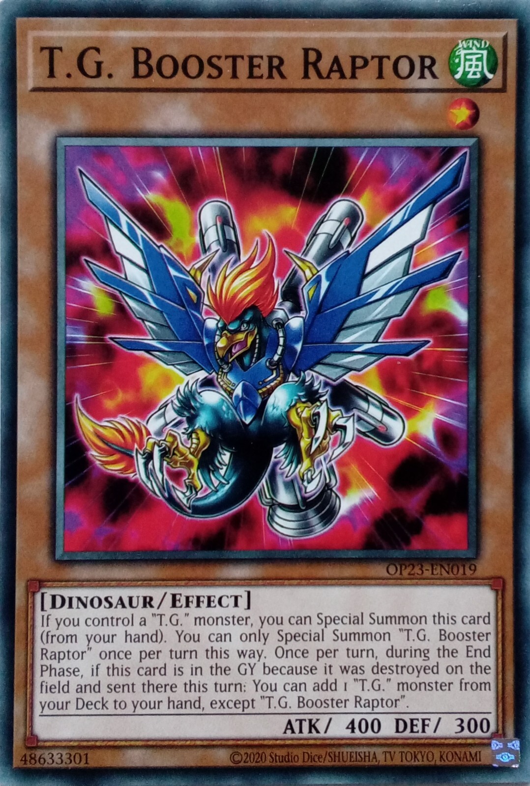 T.G. Booster Raptor Common 1st Edition YuGiOh OP23-EN019 Card
